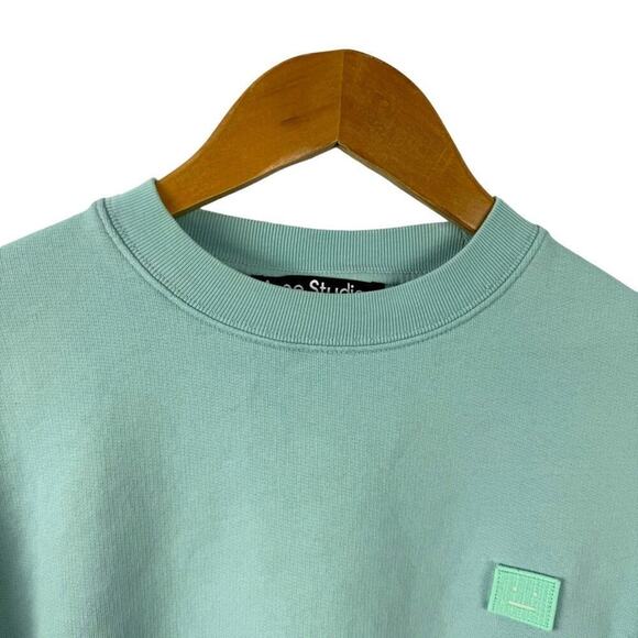 Acne Studios Fairah Face Patch Cotton Sweatshirt Mint Size XXS - Picture 5 of 16